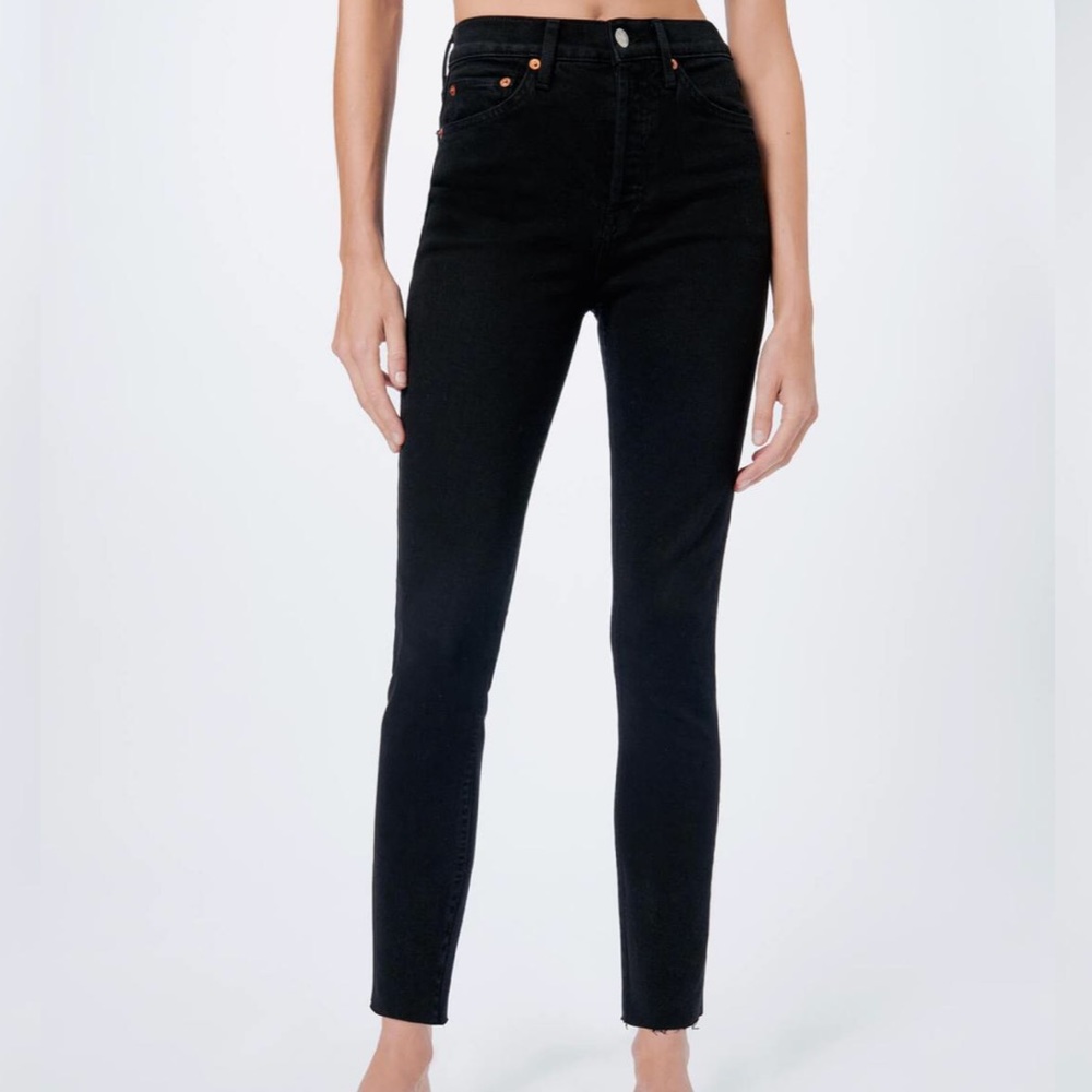Redone originals hi rise ankle crop in black sz27